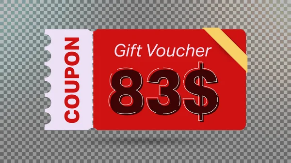 Rouge Dollars Bon Réduction Coupon Cadeau Pour Site Web Annonces — Image vectorielle