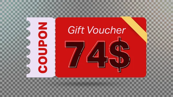 Red Dollar Discount Gift Voucher Coupon Website Internet Ads Social — Stock Vector