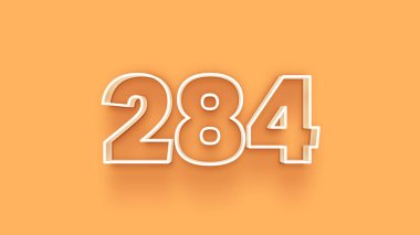 Sarı arkaplandaki 3d 284 sayısının gösterimi