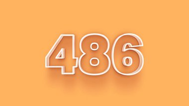 Sarı arkaplandaki 3d 486 sayısının gösterimi