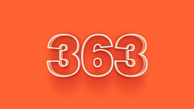 Turuncu arkaplandaki 3d 363 sayısının gösterimi