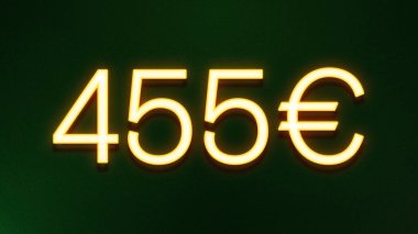Koyu arkaplanda 455 avroluk altın ışık simgesi