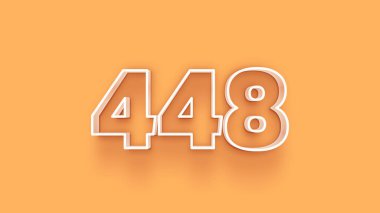 Sarı arkaplandaki 3d 448 sayısının gösterimi