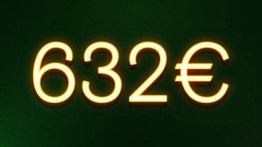 Koyu arkaplanda 632 avroluk altın ışık simgesi