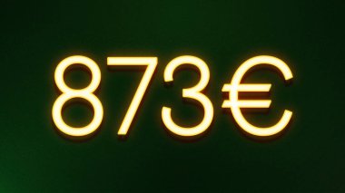 Koyu arkaplanda 873 avroluk altın ışık simgesi