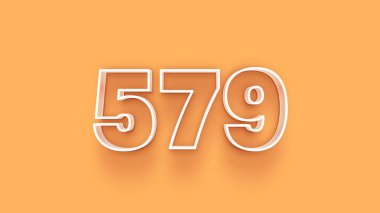 Sarı arkaplandaki 3d 579 sayısının gösterimi