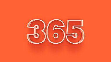 Turuncu arkaplandaki 3d 365 sayısının gösterimi