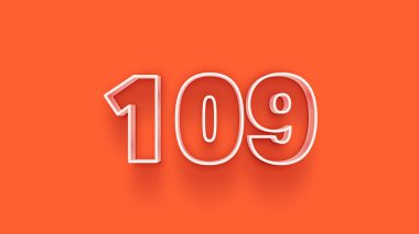 Turuncu arkaplandaki 3d 109 sayısının gösterimi