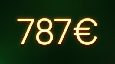 Koyu arkaplanda 787 avroluk altın ışık simgesi