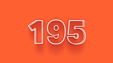 Turuncu arkaplandaki 3d 195 sayısının gösterimi