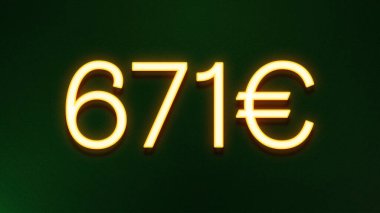 Koyu arkaplanda 671 avroluk altın ışık simgesi