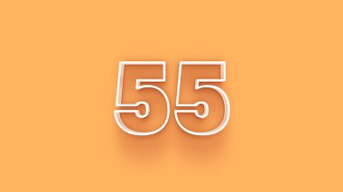 Sarı arkaplanda 3d 55 sayısının gösterimi