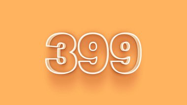 Sarı arkaplandaki 3d 399 sayısının gösterimi