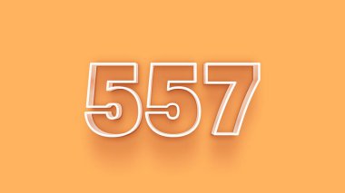 Sarı arkaplandaki 3d 557 sayısının gösterimi