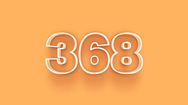 Sarı arkaplandaki 3d 368 sayısının gösterimi