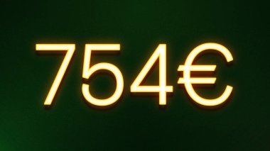 Koyu arkaplanda 754 avroluk altın ışık simgesi