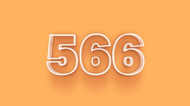 Sarı arkaplandaki 3d 566 sayısının gösterimi