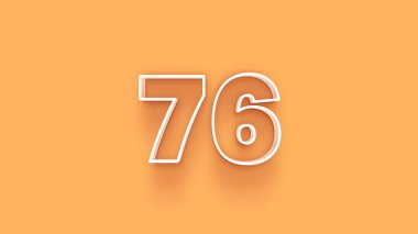 Sarı arkaplandaki 3d 76 sayısının resmi