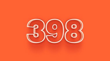 Turuncu arkaplandaki 3d 398 sayısının gösterimi
