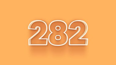 Sarı arkaplandaki 3d 282 sayısının gösterimi