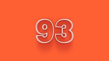 Turuncu arkaplanda 3d 93 sayısının gösterimi