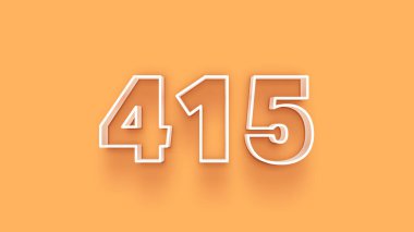 Sarı arkaplandaki 3d 415 sayısının resmi