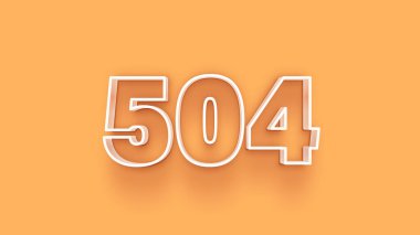 Sarı arkaplandaki 3d 504 sayısının gösterimi