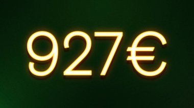 Koyu arkaplanda 927 avroluk altın ışık simgesi