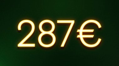 Koyu arkaplanda 287 avroluk altın ışık simgesi
