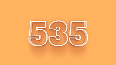 Sarı arkaplandaki 3d 535 sayısının gösterimi