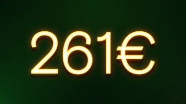 Koyu arkaplanda 261 avroluk altın ışık simgesi