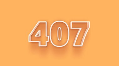 Sarı arkaplandaki 3d 407 sayısının gösterimi