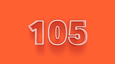 Turuncu arkaplandaki 3d 105 sayısının resmi