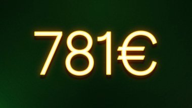 Koyu arkaplanda 781 avroluk altın ışık simgesi