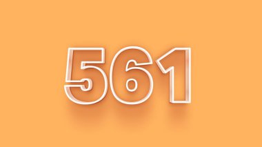 Sarı arkaplandaki 3d 561 sayısının gösterimi