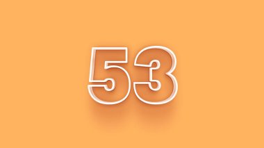 Sarı arkaplanda 3d 53 sayısının gösterimi