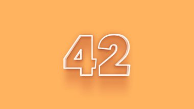 Sarı arkaplanda 3d 42 sayısının gösterimi