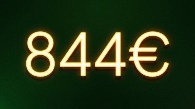 Koyu arkaplanda 844 avroluk altın ışık simgesi
