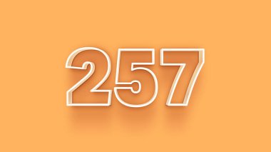 Sarı arkaplandaki 3d 257 sayısının resmi
