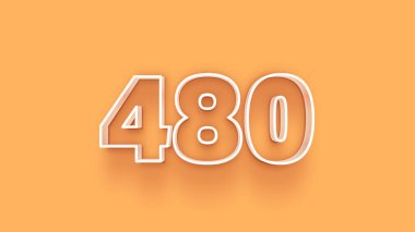 Sarı arkaplandaki 3d 480 sayısının resmi