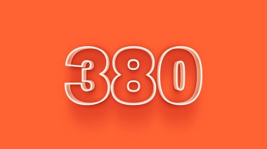 Turuncu arkaplandaki 3d 380 sayısının gösterimi
