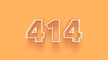 Sarı arkaplandaki 3d 414 sayısının resmi