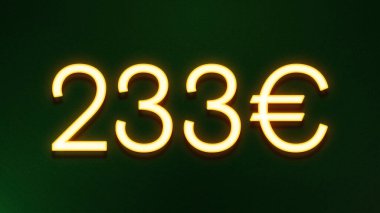 Koyu arkaplanda 233 avroluk altın ışık simgesi