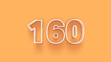 Sarı arkaplandaki 3d 160 sayısının gösterimi