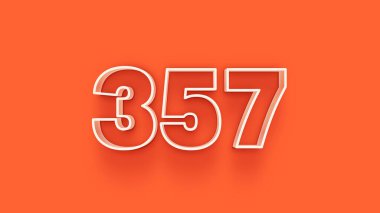 Turuncu arkaplandaki 3d 357 sayısının resmi