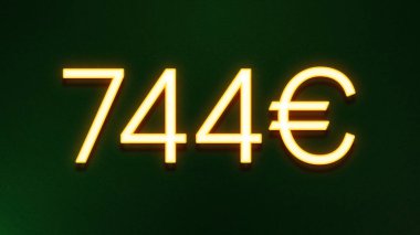 Koyu arkaplanda 744 avroluk altın ışık simgesi