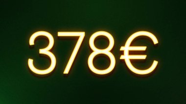 Koyu arkaplanda 378 avroluk altın ışık simgesi