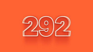Turuncu arkaplandaki 3d 292 sayısının resmi