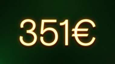 Koyu arkaplanda 351 avroluk altın ışık simgesi