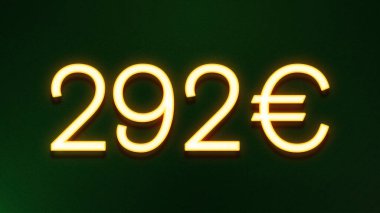 Koyu arkaplanda 292 avroluk altın ışık simgesi
